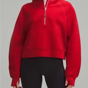 Lululemon Woman’s 1/2 zip Scuba Oversized College CrimsonRed Half-Zip Sweatshirt